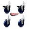 Service Caster 4'' Solid Poly Wheel Swivel 7/16'' Grip Ring Stem Caster Set 2 Brakes, 4PK SCC-GR20S414-SPUS-PLB-716138-2-S-2 - alternate 2